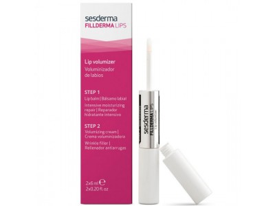 Sesderma FILLDERMA LIPS Lip wolumizer (step I + step II) - Система для увеличения объема губ: Бальзам для губ мгновенного действия + Крем-активатор пролонгиров 6 + 6мл
