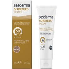 Sesderma Screenses Color Fluid sunscreen SPF 50 Brown - Солнцезащитное тональное средство (Тёмный тон) СЗФ 50, 50мл