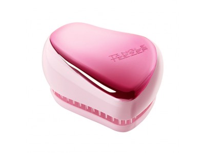 TANGLE TEEZER Compact Styler Baby Doll Pink Chrome - Щетка для волос компактная Розовый Металлик/Розовый 90 х 68 х 50мм