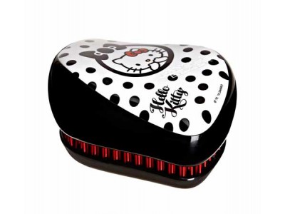 TANGLE TEEZER Compact Styler Hello Kitty Black - Щетка для волос компактная Белый/Чёрный 90 х 68 х 50мм