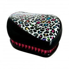 TANGLE TEEZER Compact Styler Punk Leopard - Щетка для волос компактная Чёрный/Розовый 90 х 68 х 50мм