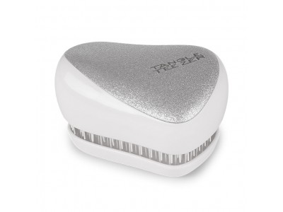TANGLE TEEZER Compact Styler Silver Glitter - Щетка для волос компактная Серебро/Белый 90 х 68 х 50мм