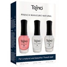 Trind French Manicure Set (Base Coat + French White + Top Coat) - Набор для французского маникюра Прозрачно-красный 9 + 9 + 9мл