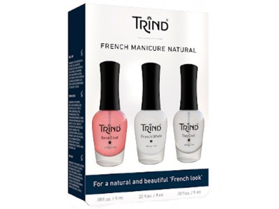 Trind French Manicure Set (Base Coat + French White + Top Coat) - Набор для французского маникюра Прозрачно-красный 9 + 9 + 9мл