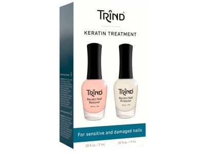 Trind Keratin Treatment Set (Keratin Restorer + Keratin Protecor) - Набор для восстановления и защиты ногтей 9 + 9мл