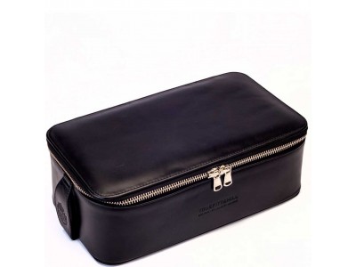 TRUEFITT & HILL LEATHER Regency Box Bag BLACK - Прямоугольная косметичка на молнии ЧЁРНАЯ 268 х 85мм
