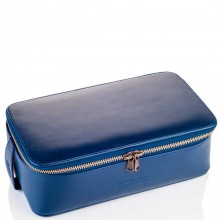 TRUEFITT & HILL LEATHER Regency Box Bag BLUE - Прямоугольная косметичка на молнии СИНЯЯ 268 х 85мм